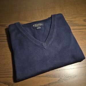 Brooks Brothers 100% Supima Cotton Deep Navy V-Neck Men's Sweater Vest
